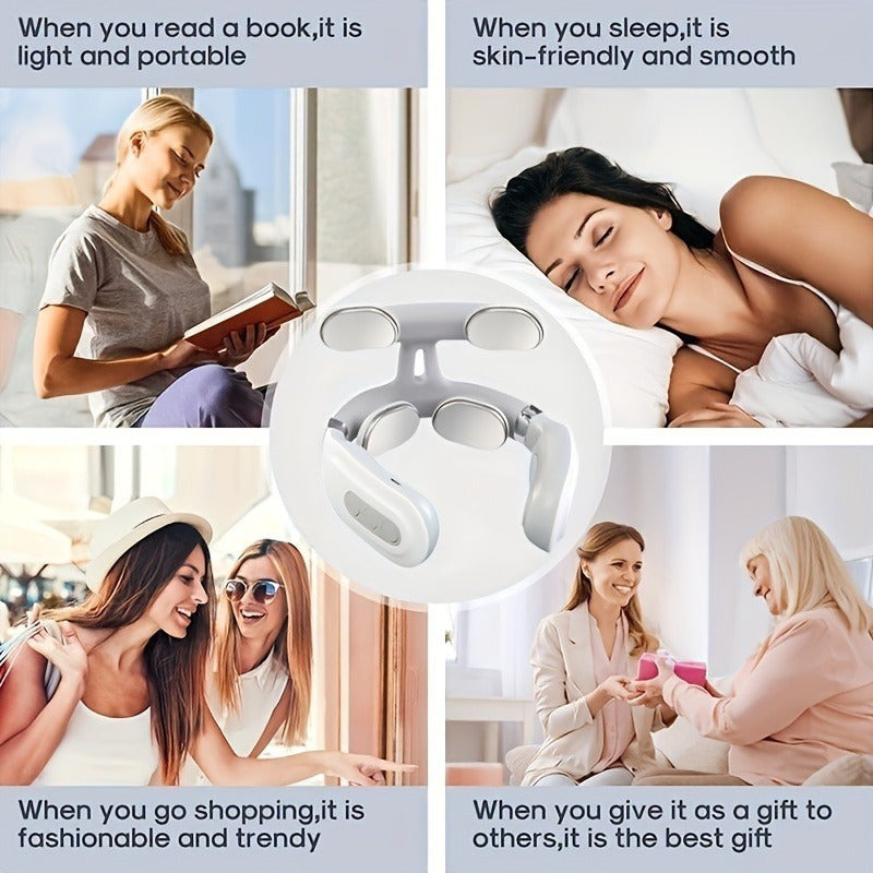 Portable Smart Neck & Shoulder Massager - USB Rechargeable, Lithium Battery, Ideal Gift for Men & Women