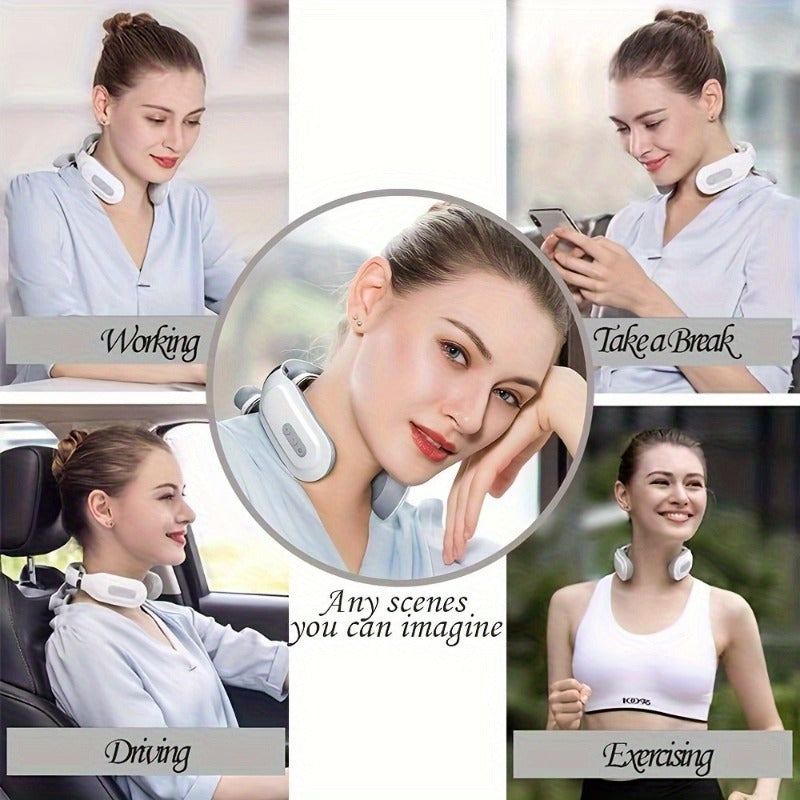 Portable Smart Neck & Shoulder Massager - USB Rechargeable, Lithium Battery, Ideal Gift for Men & Women