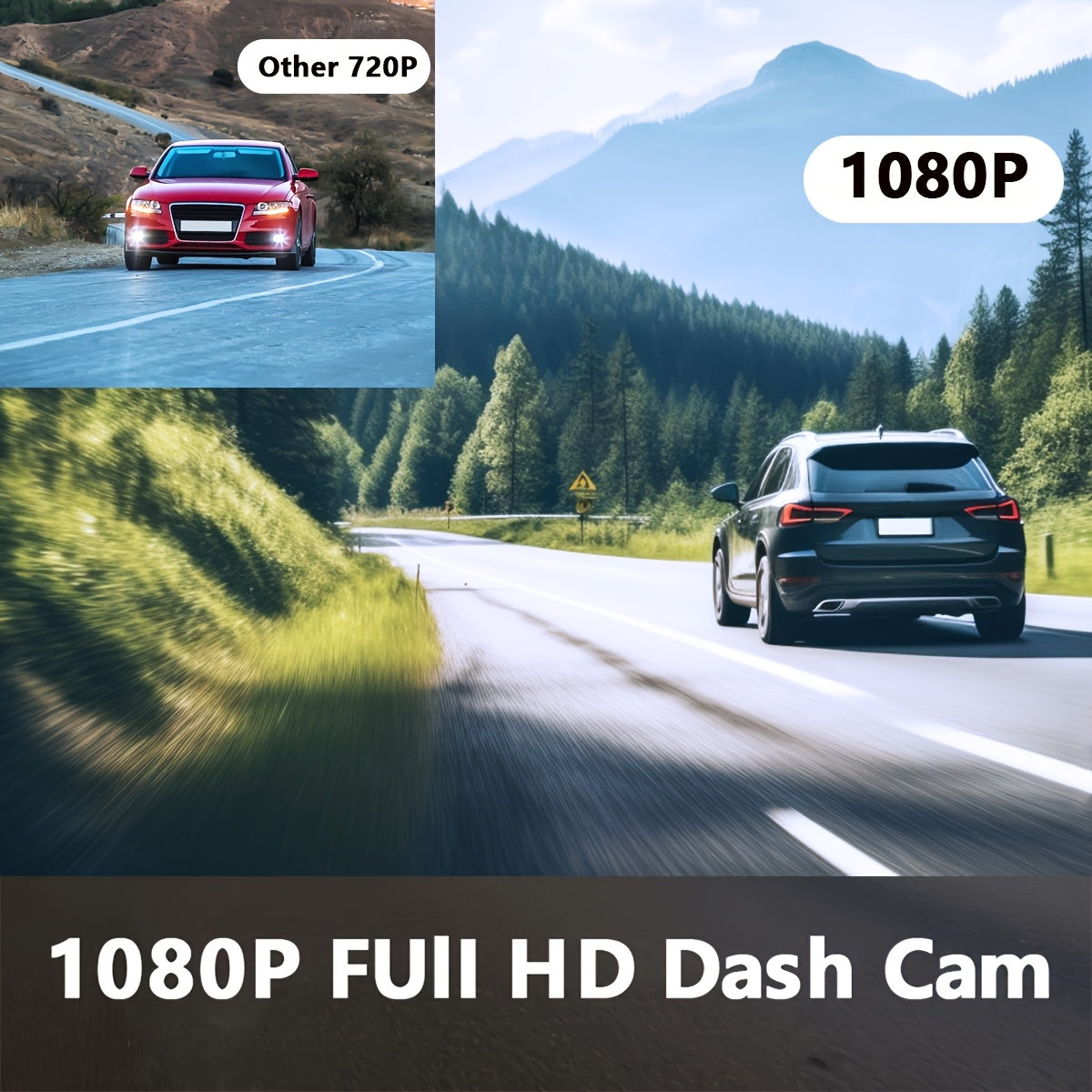 ZKCAMSPY HD 1080P Dash Cam with 170° Wide Angle, Night Vision, G-Sensor, Loop Recording, and Motion Detection for Cars