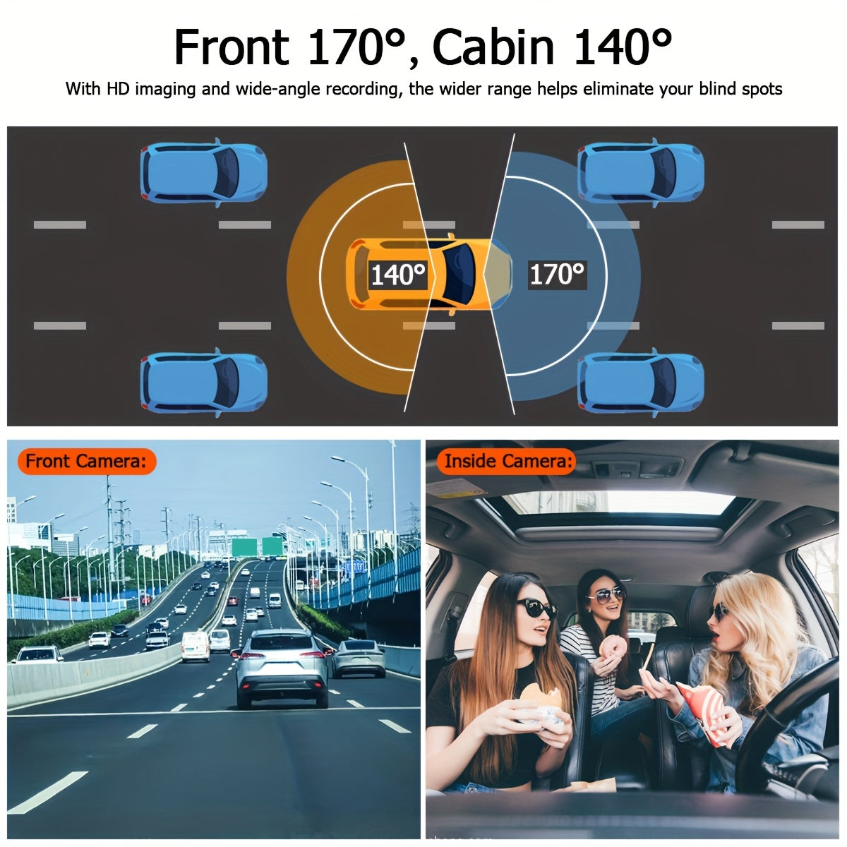 ZKCAMSPY HD 1080P Dash Cam with 170° Wide Angle, Night Vision, G-Sensor, Loop Recording, and Motion Detection for Cars