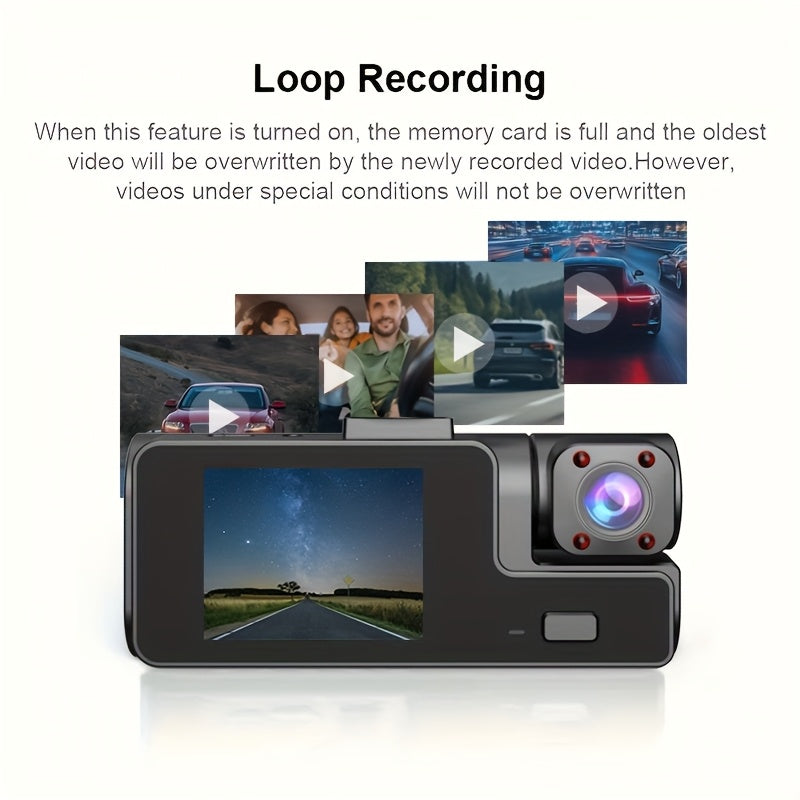 ZKCAMSPY HD 1080P Dash Cam with 170° Wide Angle, Night Vision, G-Sensor, Loop Recording, and Motion Detection for Cars