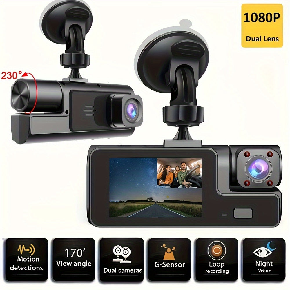 ZKCAMSPY HD 1080P Dash Cam with 170° Wide Angle, Night Vision, G-Sensor, Loop Recording, and Motion Detection for Cars