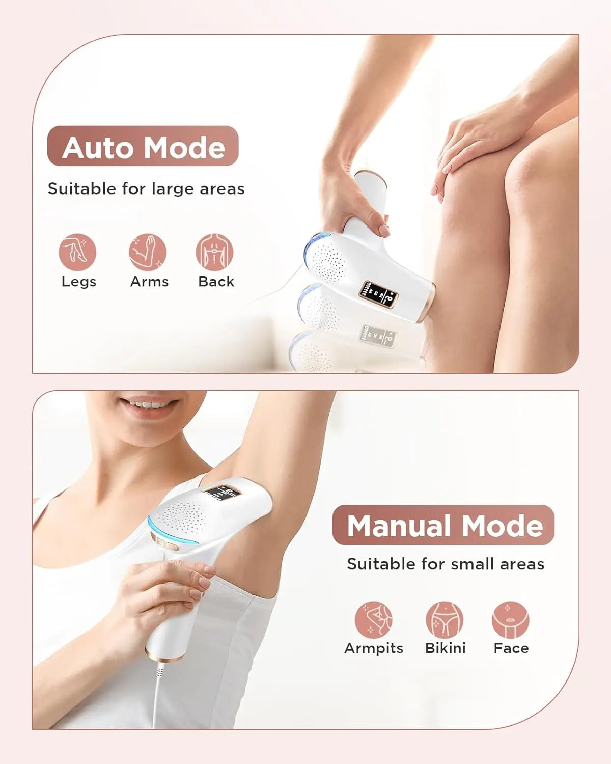 Professional IPL Laser Hair Removal Device – Permanent Depilator for Whole Body, Safe & Effective Home Use for Women