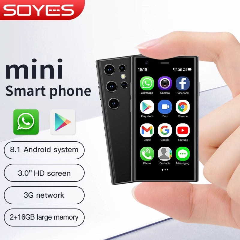 SOYES S23 Mini Smartphone – Compact Android 8.1, Dual SIM, 3.0'' HD Display, 3G, Wi-Fi & Bluetooth