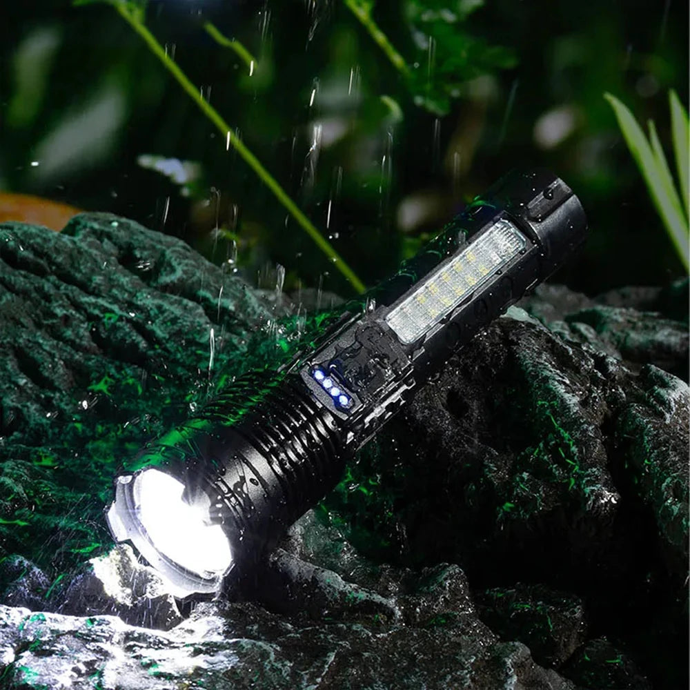 High Power Led Flashlights Very Strong Tactical Torch 6 Modes Rechargeable Camping Fishing Emergency Zoom Lantern