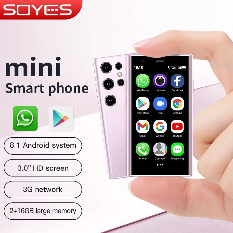 SOYES S23 Mini Smartphone – Compact Android 8.1, Dual SIM, 3.0'' HD Display, 3G, Wi-Fi & Bluetooth