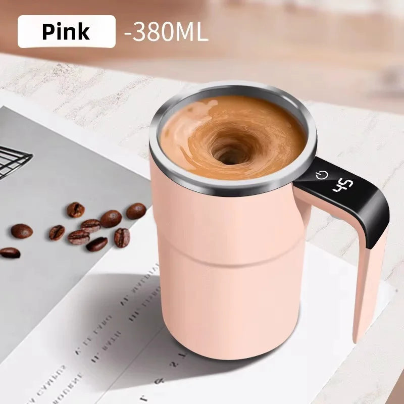 New USB Rechargeable Automatic Magnetic Cup Electric Coffee Self Mixing Mug IP67 Waterproof Food Safe 380ML Coffee Mug For Tea