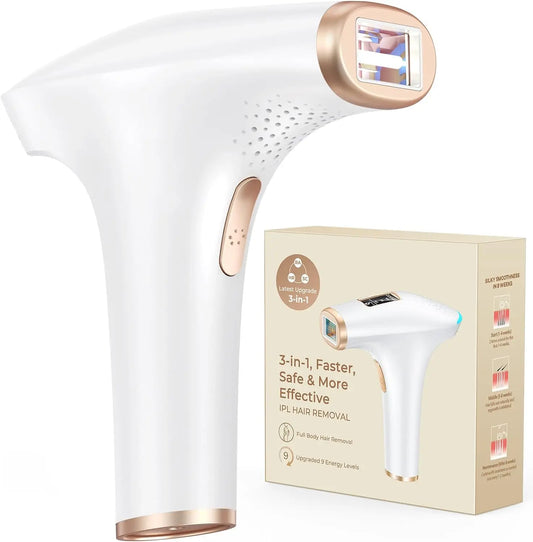 Professional IPL Laser Hair Removal Device – Permanent Depilator for Whole Body, Safe & Effective Home Use for Women