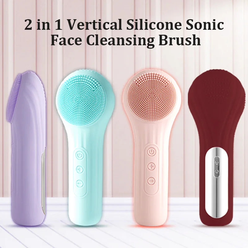 Sonic Waterproof Facial Cleansing Brush – Rechargeable Electric Exfoliating Scrubber for Deep Face Cleaning