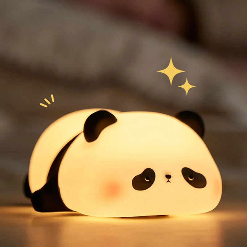 Cute Animal Silicone Night Light Patting Light, Rabbit Panda Octopus Robin Bird - for Room Decor, Gifts for Boys Girls Baby