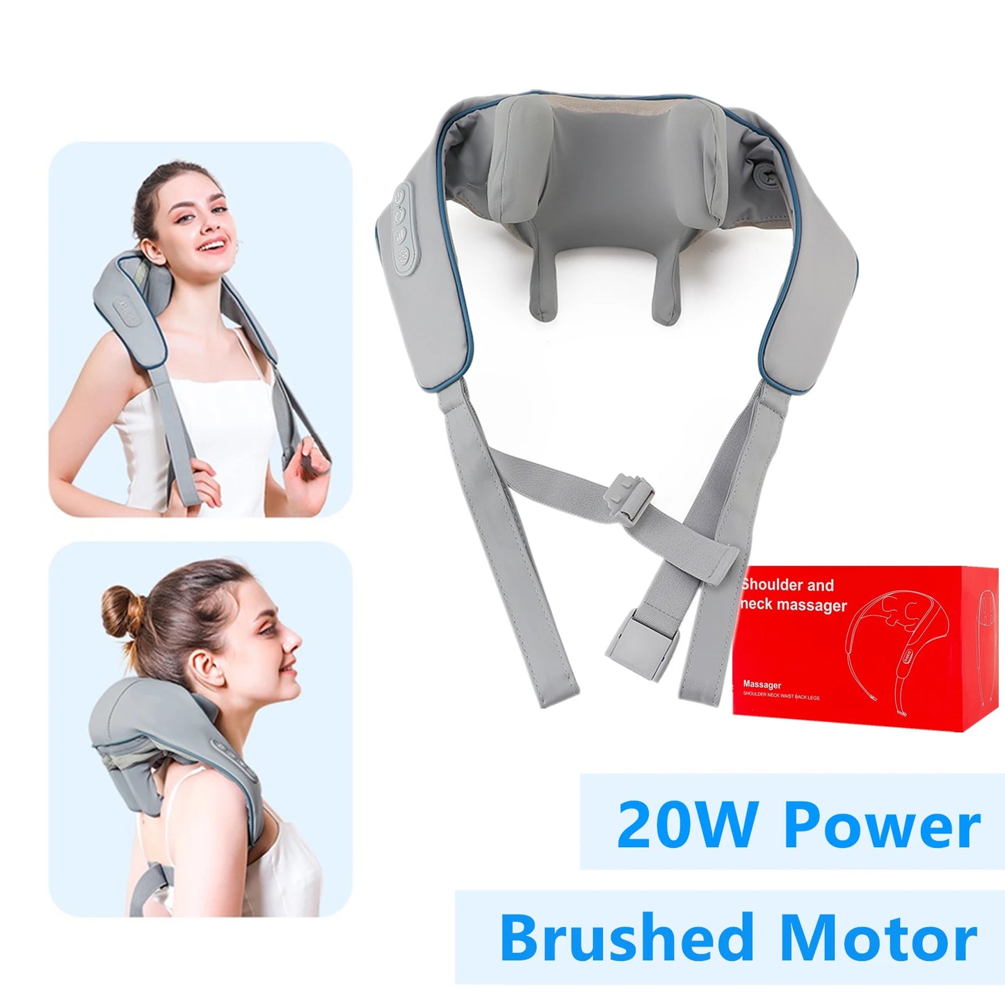 Foreverlily 26W Wireless Neck and Shoulder Massager – Deep Kneading Massage Shawl for Back, Trapezius & Cervical Relief