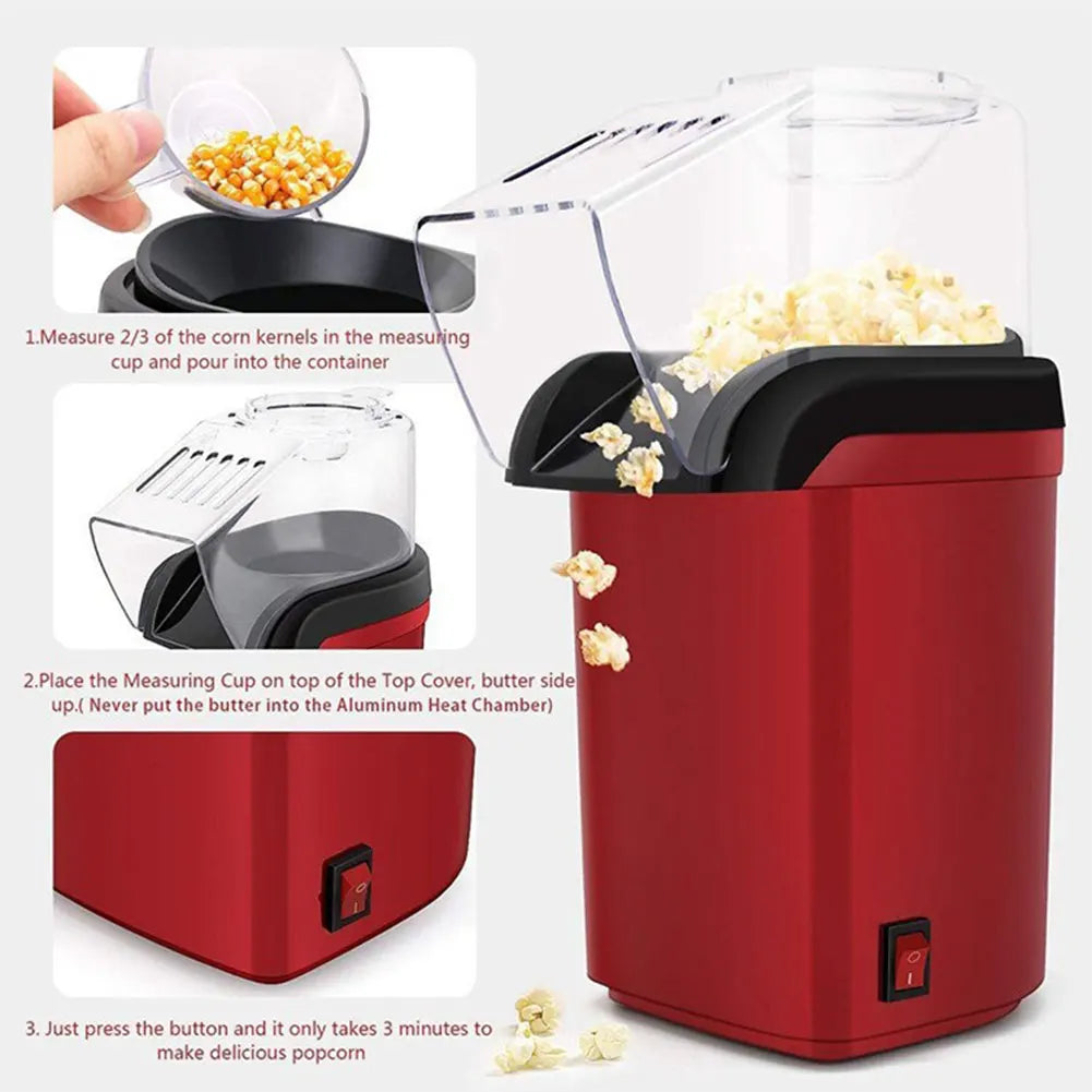 Premium Electric Popcorn Maker – Fast, Healthy & Fully Automatic Air Popper for Home & Kitchen