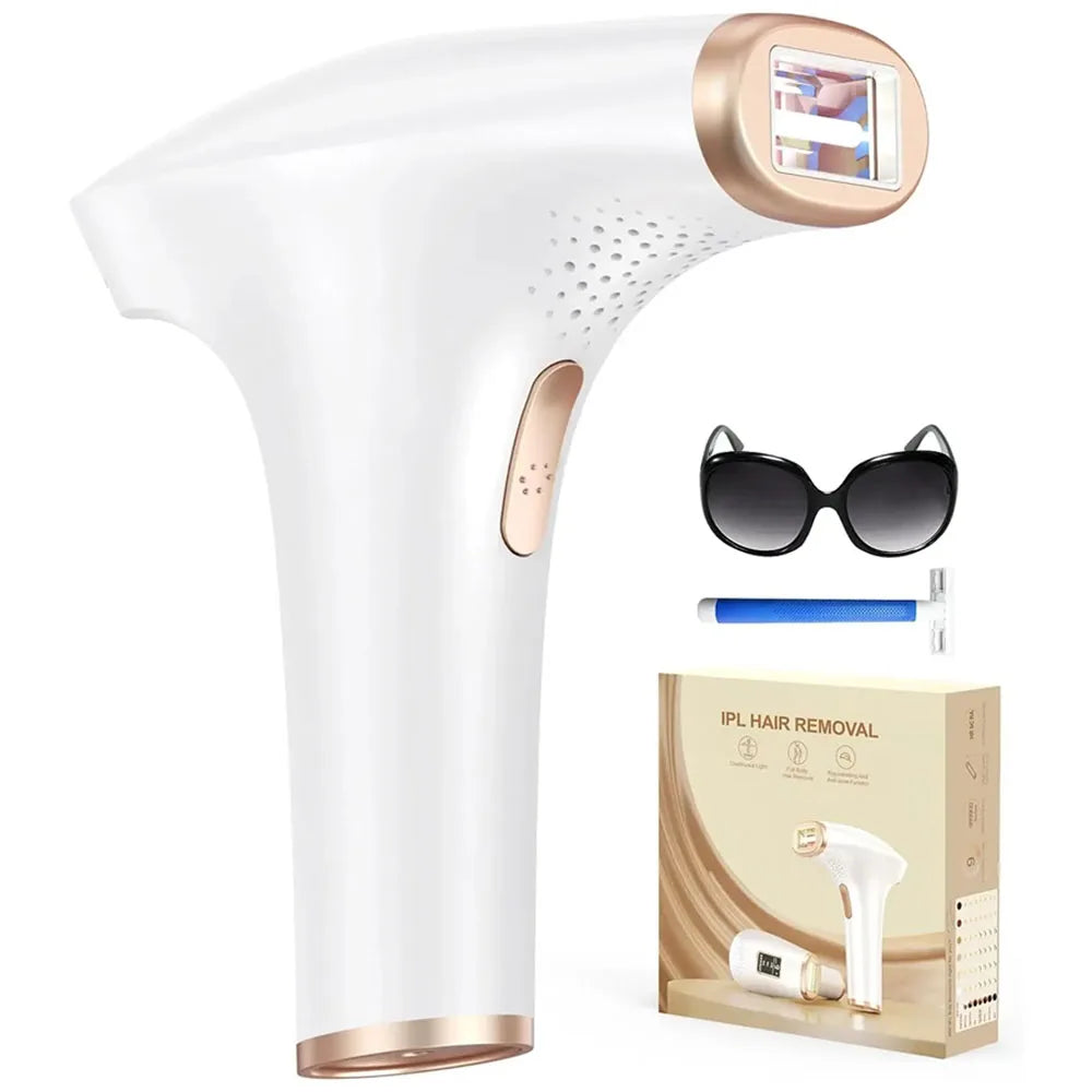 Professional IPL Laser Hair Removal Device – Permanent Depilator for Whole Body, Safe & Effective Home Use for Women